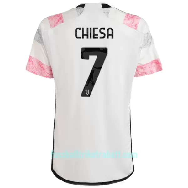 Günstige Juventus Turin Chiesa 7 Kindertrikot Auswärts 2023/24 Kurzarm