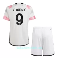 Günstige Juventus Turin Vlahovic 9 Kindertrikot Auswärts 2023/24 Kurzarm