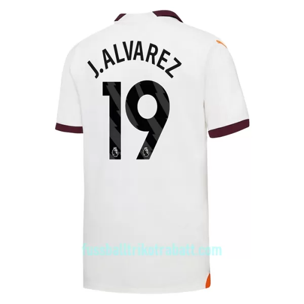 Günstige Manchester City J. Alvarez 19 Kindertrikot Auswärts 2023/24 Kurzarm