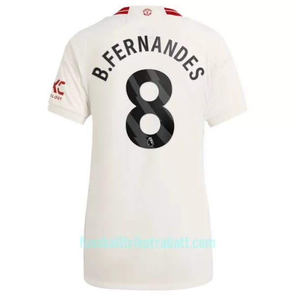 Günstige Manchester United Bruno Fernandes 8 Damentrikot Ausweich 2023/24 Kurzarm