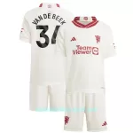 Günstige Manchester United Van De Beek 34 Kindertrikot Ausweich 2023/24 Kurzarm