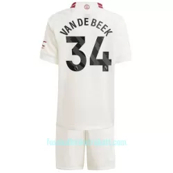 Günstige Manchester United Van De Beek 34 Kindertrikot Ausweich 2023/24 Kurzarm