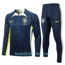 Brasilien Sweatshirts Anzüge 2023/24 Viertelreißverschluss Blaue Brasilien Sweatshirts Anzüge 2023/24 Viertelreißverschluss Blaue