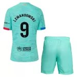Günstige FC Barcelona Lewandowski 9 Kindertrikot Ausweich 2023/24 Kurzarm