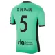 Günstige Atlético Madrid R. De Paul 5 Herrentrikot Ausweich 2023/24 Kurzarm