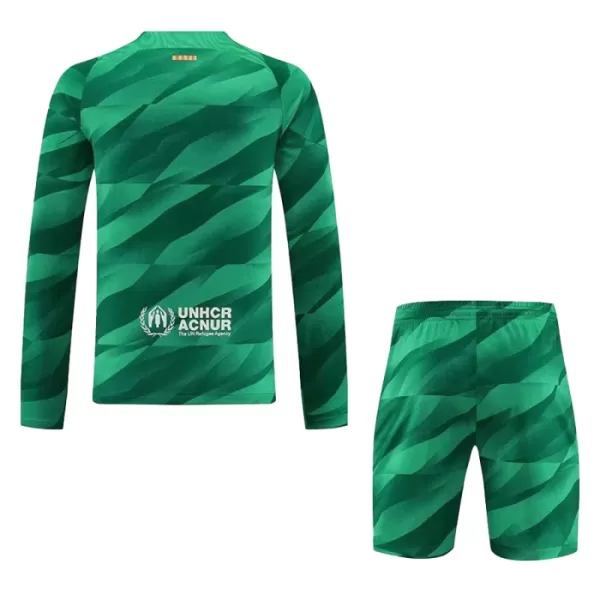 Günstige FC Barcelona Torwart Kindertrikot Heim 2023/24 Langarm