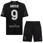 Günstige AC Mailand Olivier Giroud 9 Kindertrikot Vierte 2023/24 Kurzarm Schwarze