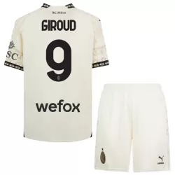 Günstige AC Mailand Olivier Giroud 9 Kindertrikot Vierte 2023/24 Kurzarm Weiße