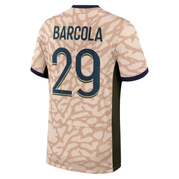 Günstige Paris Saint-Germain Bradley Barcola 29 Herrentrikot Vierte Jordan 2023/24 Kurzarm