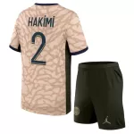 Günstige Paris Saint-Germain Hakimi 2 Kindertrikot Vierte Jordan 2023/24 Kurzarm
