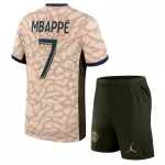 Günstige Paris Saint-Germain Mbappé 7 Kindertrikot Vierte Jordan 2023/24 Kurzarm