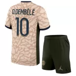 Günstige Paris Saint-Germain O. Dembele 10 Kindertrikot Vierte Jordan 2023/24 Kurzarm