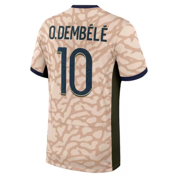 Günstige Paris Saint-Germain O. Dembele 10 Kindertrikot Vierte Jordan 2023/24 Kurzarm