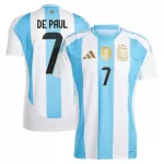 Günstige Argentinien De Paul 7 Herrentrikot Heim 2024 Kurzarm