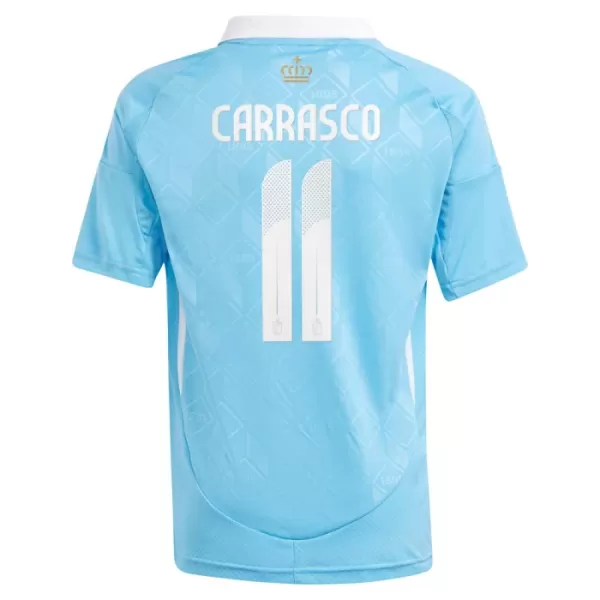 Günstige Belgien Carrasco 11 Kindertrikot Auswärts EURO 2024 Kurzarm