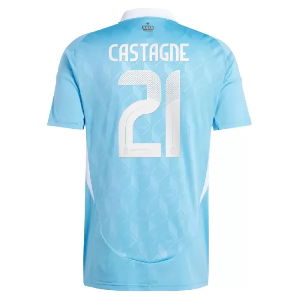 Günstige Belgien Castagne 21 Herrentrikot Auswärts EURO 2024 Kurzarm