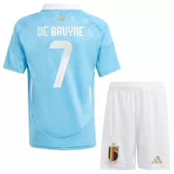 Günstige Belgien De Bruyne 7 Kindertrikot Auswärts EURO 2024 Kurzarm