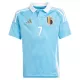 Günstige Belgien De Bruyne 7 Kindertrikot Auswärts EURO 2024 Kurzarm