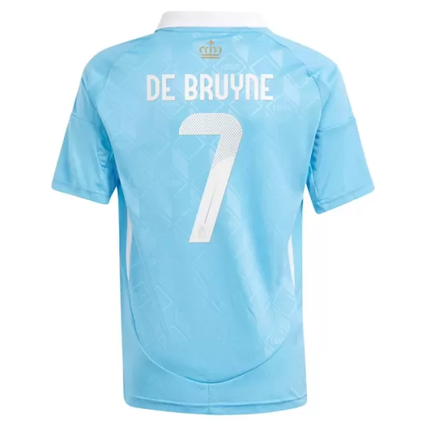 Günstige Belgien De Bruyne 7 Kindertrikot Auswärts EURO 2024 Kurzarm