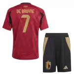 Günstige Belgien De Bruyne 7 Kindertrikot Heim EURO 2024 Kurzarm