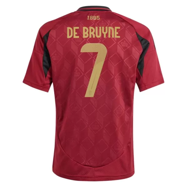 Günstige Belgien De Bruyne 7 Kindertrikot Heim EURO 2024 Kurzarm