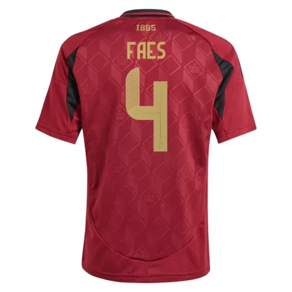 Günstige Belgien Faes 4 Kindertrikot Heim EURO 2024 Kurzarm