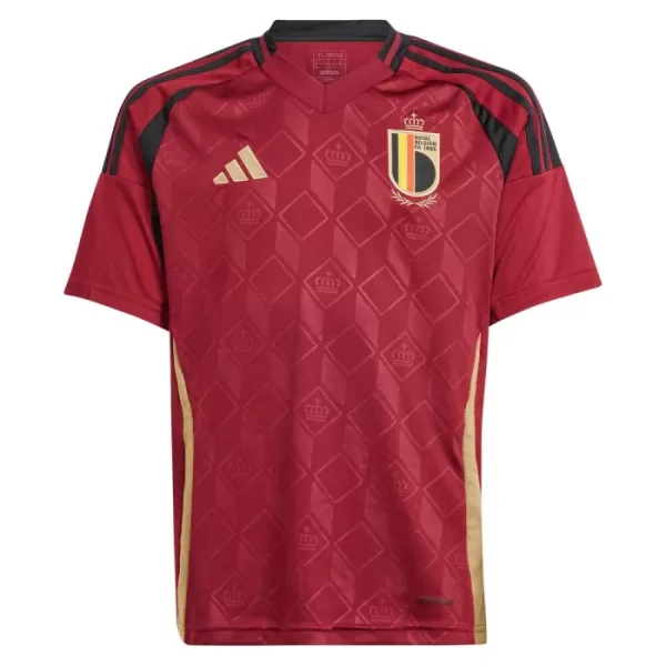 Günstige Belgien Kindertrikot Heim EURO 2024 Kurzarm