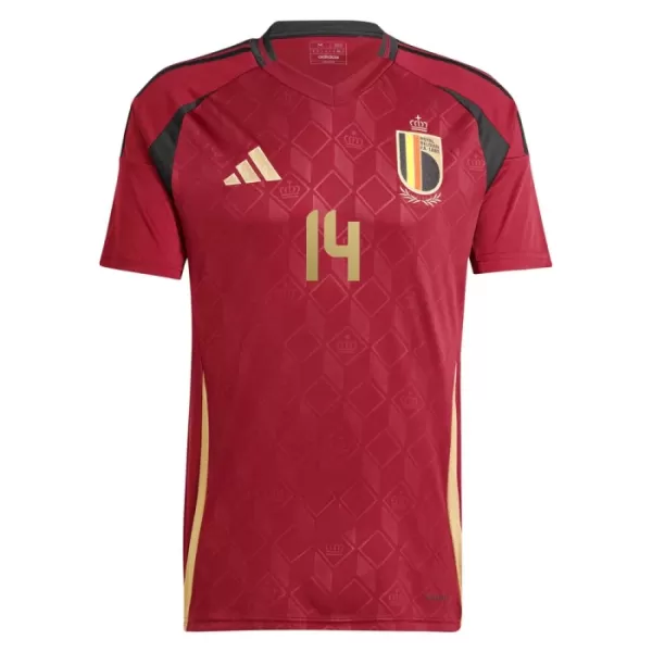 Günstige Belgien Lukebakio 14 Herrentrikot Heim EURO 2024 Kurzarm
