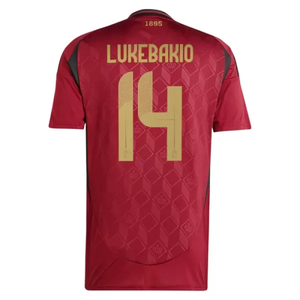 Günstige Belgien Lukebakio 14 Herrentrikot Heim EURO 2024 Kurzarm