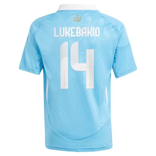 Günstige Belgien Lukebakio 14 Kindertrikot Auswärts EURO 2024 Kurzarm