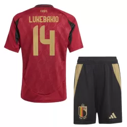 Günstige Belgien Lukebakio 14 Kindertrikot Heim EURO 2024 Kurzarm