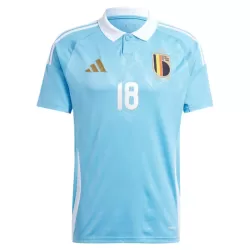 Günstige Belgien Mangala 18 Herrentrikot Auswärts EURO 2024 Kurzarm
