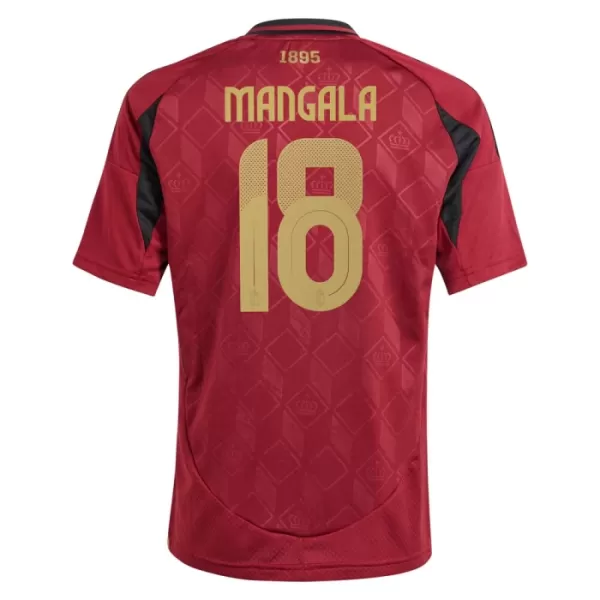 Günstige Belgien Mangala 18 Kindertrikot Heim EURO 2024 Kurzarm