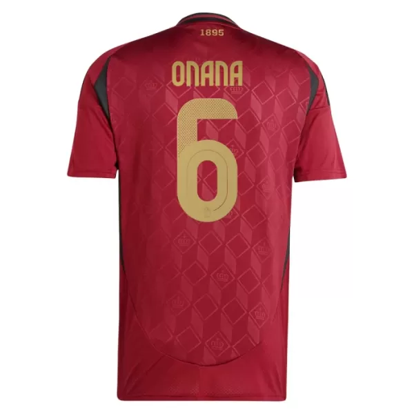 Günstige Belgien Onana 6 Herrentrikot Heim EURO 2024 Kurzarm