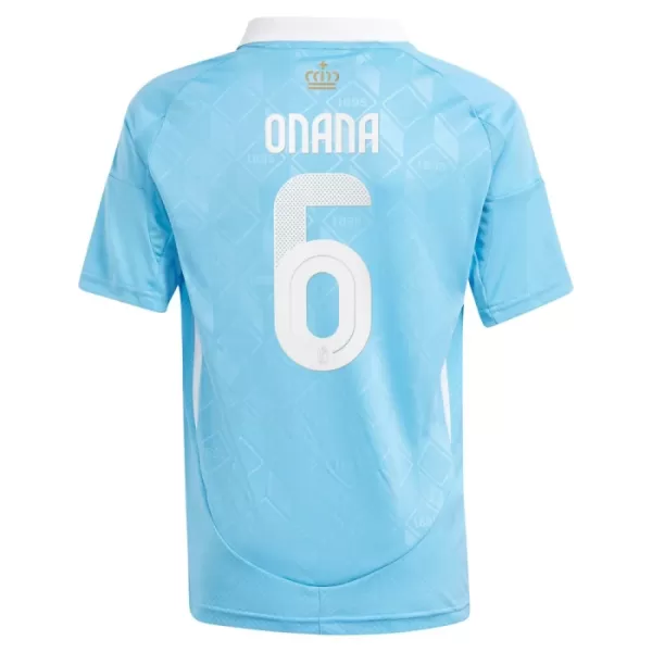 Günstige Belgien Onana 6 Kindertrikot Auswärts EURO 2024 Kurzarm