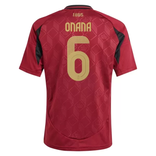 Günstige Belgien Onana 6 Kindertrikot Heim EURO 2024 Kurzarm
