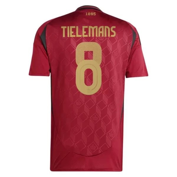 Günstige Belgien Tielemans 8 Herrentrikot Heim EURO 2024 Kurzarm