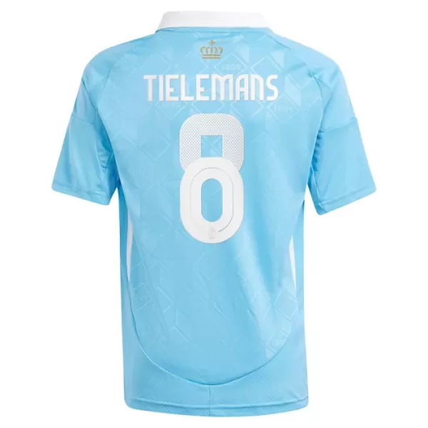 Günstige Belgien Tielemans 8 Kindertrikot Auswärts EURO 2024 Kurzarm