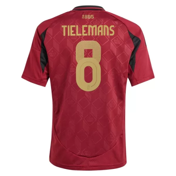 Günstige Belgien Tielemans 8 Kindertrikot Heim EURO 2024 Kurzarm