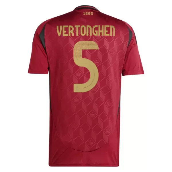 Günstige Belgien Vertonghen 5 Herrentrikot Heim EURO 2024 Kurzarm