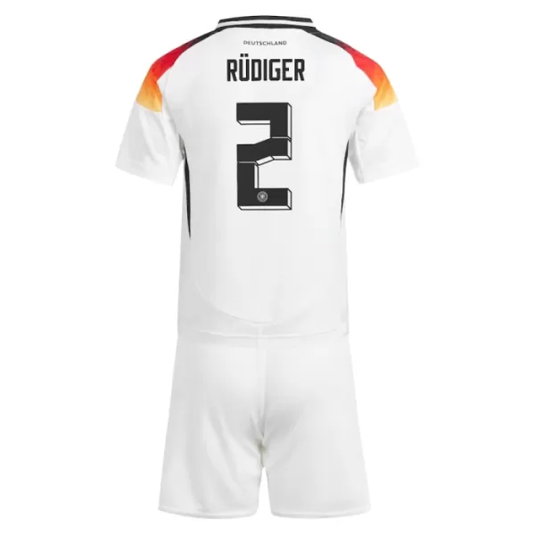 Günstige Deutschland Antonio Rudiger 2 Kindertrikot Heim EURO 2024 Kurzarm