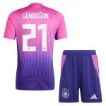 Günstige Deutschland Gundogan 21 Kindertrikot Auswärts EURO 2024 Kurzarm