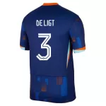 Günstige Niederlande De Ligt 3 Herrentrikot Auswärts EURO 2024 Kurzarm