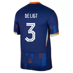 Günstige Niederlande De Ligt 3 Kindertrikot Auswärts EURO 2024 Kurzarm