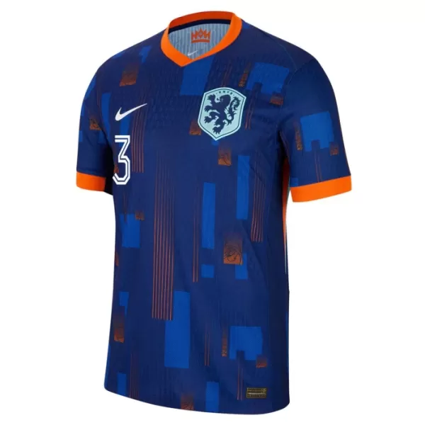 Günstige Niederlande De Ligt 3 Kindertrikot Auswärts EURO 2024 Kurzarm