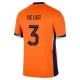 Günstige Niederlande De Ligt 3 Kindertrikot Heim EURO 2024 Kurzarm