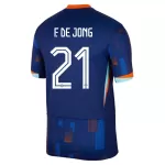 Günstige Niederlande Frenkie de Jong 21 Herrentrikot Auswärts EURO 2024 Kurzarm