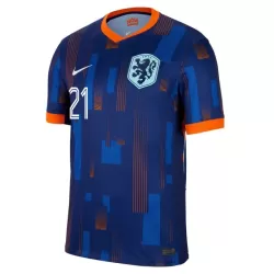 Günstige Niederlande Frenkie de Jong 21 Herrentrikot Auswärts EURO 2024 Kurzarm