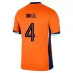Günstige Niederlande Virgil 4 Herrentrikot Heim EURO 2024 Kurzarm
