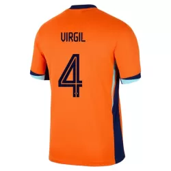 Günstige Niederlande Virgil 4 Kindertrikot Heim EURO 2024 Kurzarm